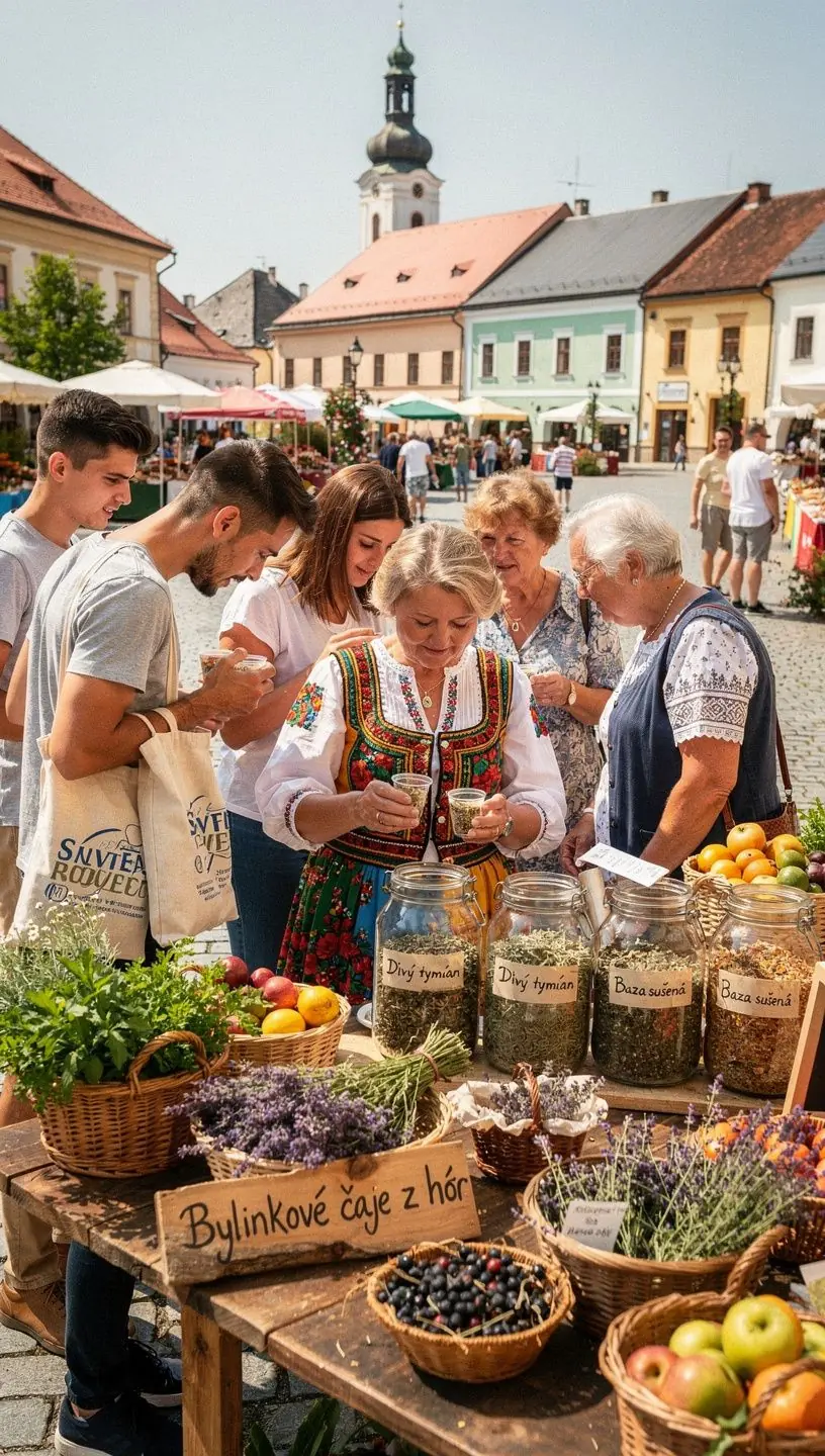 Záber na čajové lístky a bylinky vo vzdušnej nádobke.